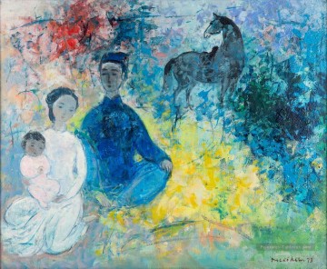 VCD La famille Famille Asiatique Peinture à l'huile